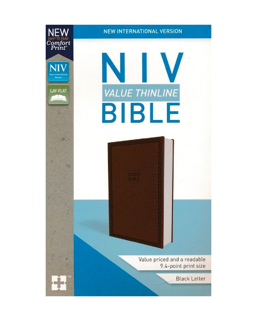 NIV , Value Thin line Bible, Large Print Leather Soft Brown