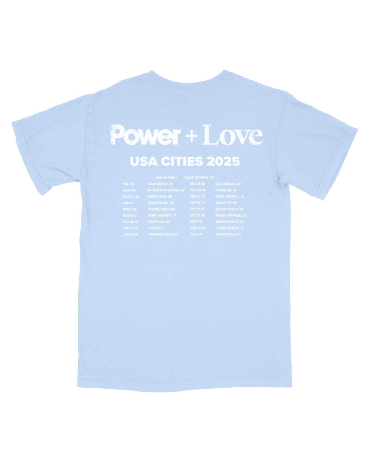 Power and Love Blue Cities Tee