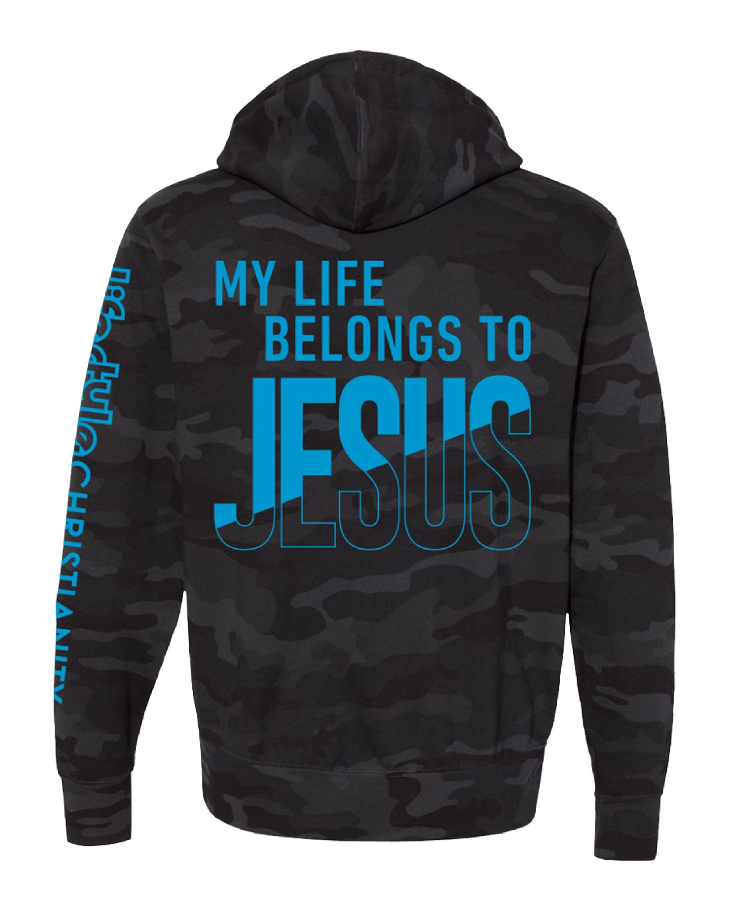 Blue Camo Front Zipper Hoodie