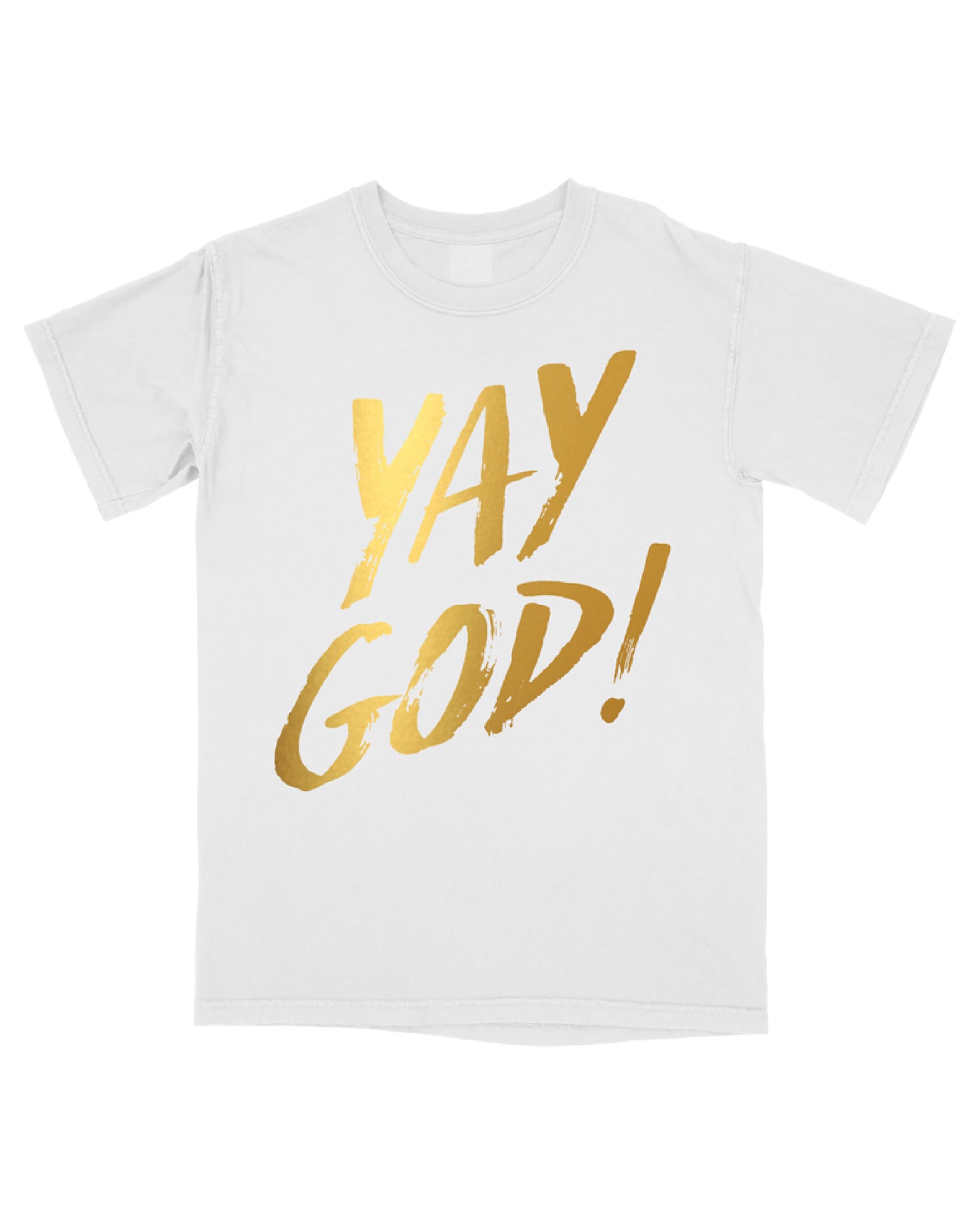 White and Gold " Yay God" T- Shirt